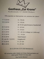 Zur Krone menu