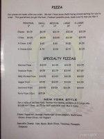 Jukebox Pizza menu