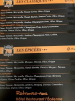 L' Eolienne menu