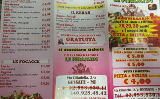 Pizzeria Le Piramidi menu