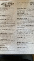 Alibi Ale Works Incline Public House menu