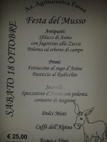 Agriturismo Fasan menu