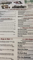 Coyote Joe's menu