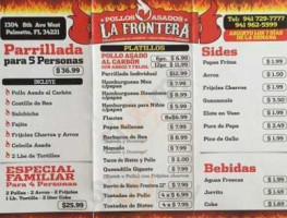 Pollos Asados La Frontera menu