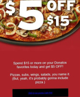 Donatos Pizza menu