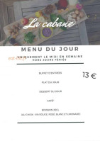 La Cabane menu