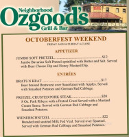 Ozgoods Neighborhood Grill menu