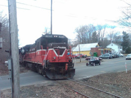 The Caboose Ice Cream Stand outside