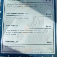 Hibernian Tavern menu