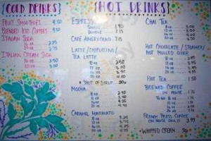 College Hill Coffee menu