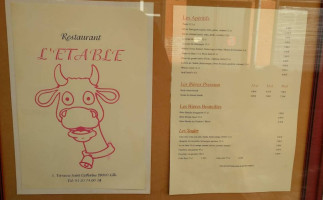 L'Etable menu