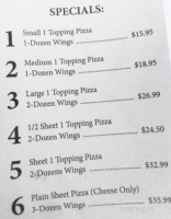 Earl's Home Town Pizzeria menu