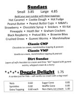 The Red Rock Scoop menu