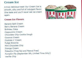 Rita's Italian Ice Frozen Custard menu