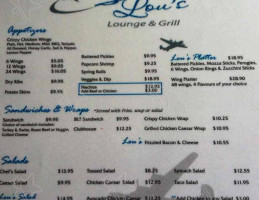 Sweet Lou's Lounge Grill menu