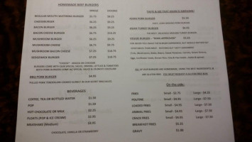 Sedgewick Burger menu