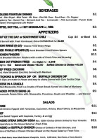 Cousin Basils Restaurant Bar menu