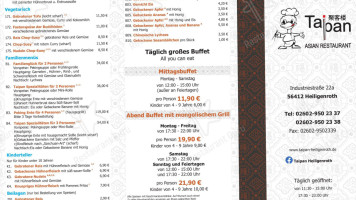 Taipan Asian menu