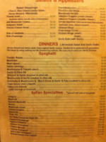 Anthony's Italian menu