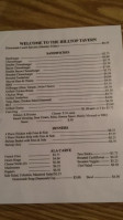 Hill Top Tavern menu