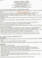 Le Bistrot du cuisinier menu