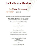 Auberge des Vieux Moulins Banaux menu