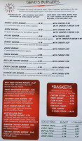 Geno's Pizza And Burgers menu