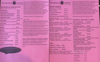 Turtle Cove Resort Marina menu