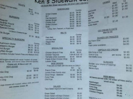 Ken's Sidewalk Cafe menu