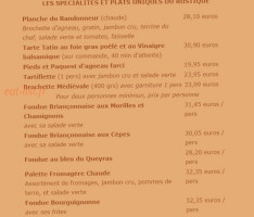 Le Rustique menu