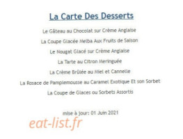 Les Tourelles menu