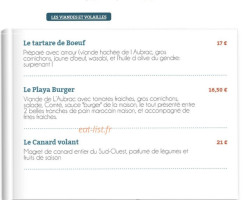 La Playa menu