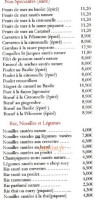 Le Village du Bonheur menu