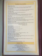 Tree House menu