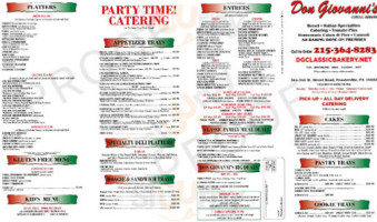 Don Giovanni's menu