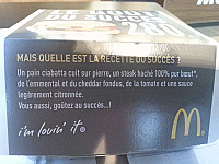 Mcdonald's menu