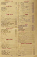 Pagoda Inn Restaurant menu