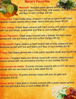 Maria's Mexican Kitchen menu