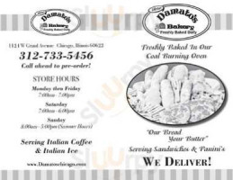 D'amato's Bakery menu