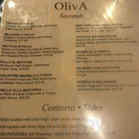 Oliva Trattoria menu