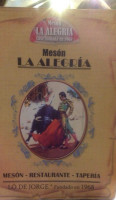 Meson La Alegria menu