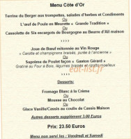 Le Berger Du Temps menu