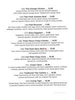 Thai Fresh Gardens menu