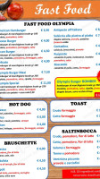 Bowling Olympia menu