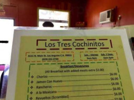 Los Tres Cochinitos menu