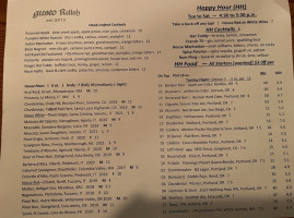 Relish Gastropub menu