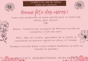 Auberge Du Pre Du Frene menu