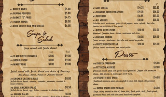 Rustix Pub menu