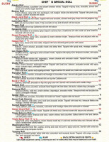 Sushi Sushi menu