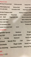 Sushi Club menu